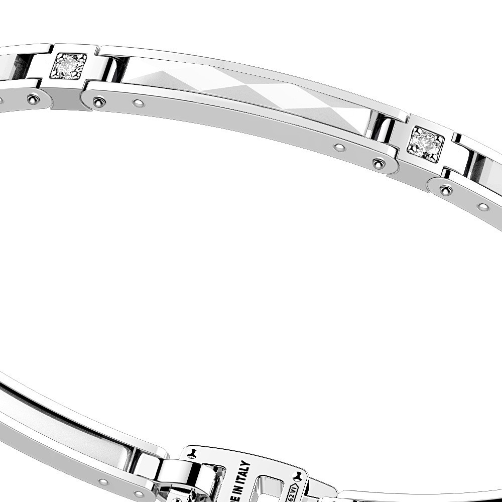 Zancan Bracciale Zancan in argento e ceramica con pietre Nuova