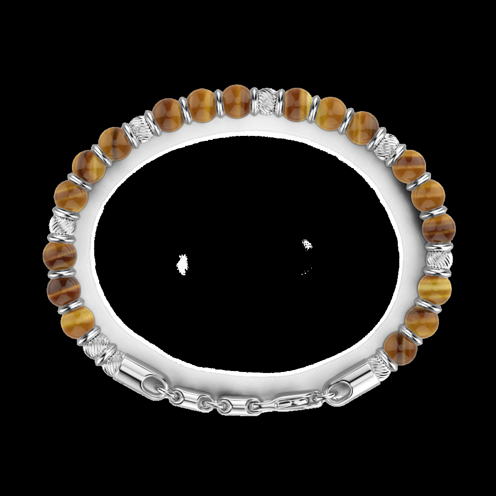 Zancan Bracciale Zancan morbido con sfere in argento e in pietre dure naturali Affare Del Giorno