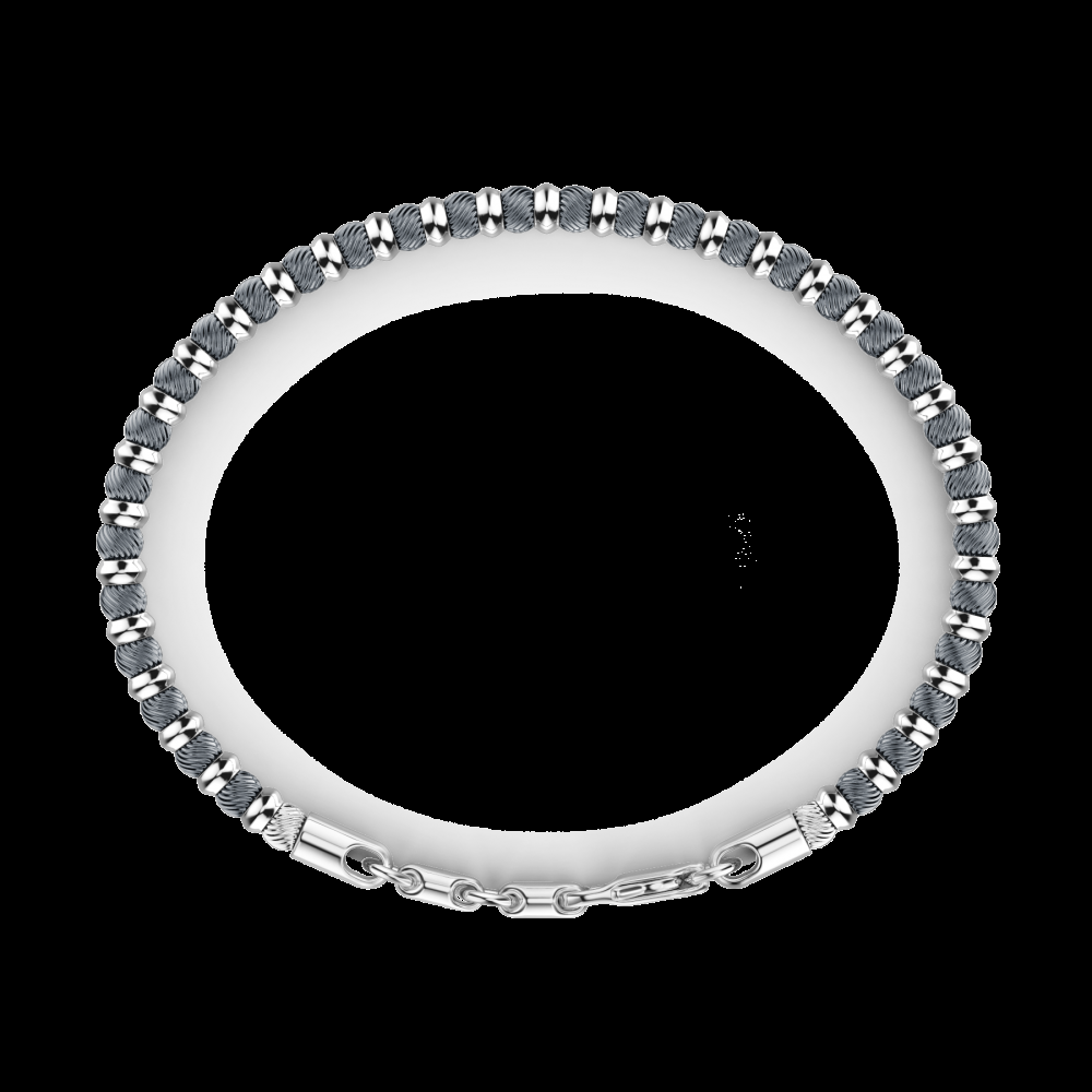Zancan Bracciale Zancan morbido in argento a sfere Presa