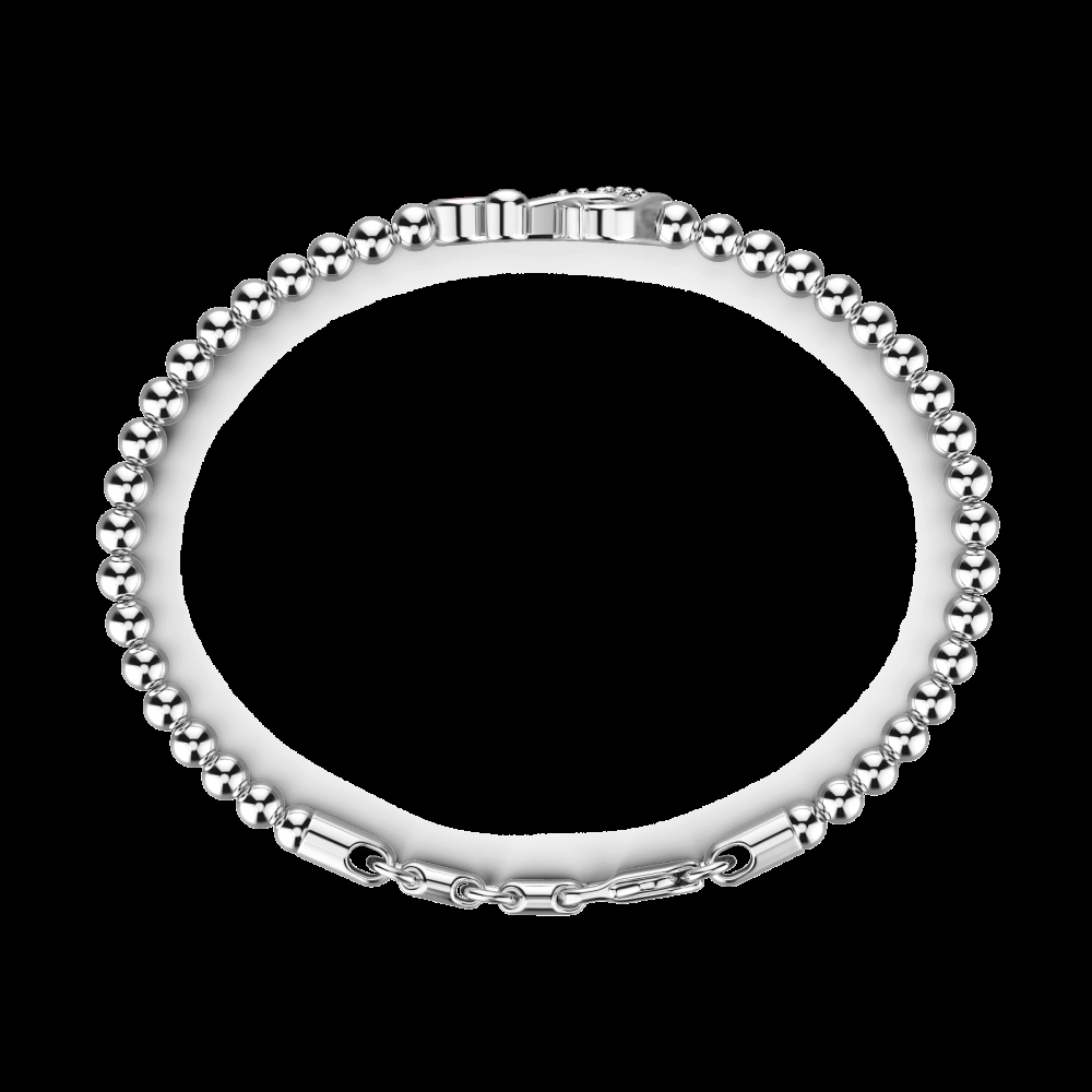Zancan Bracciale Zancan morbido con sfere in argento ancora e pietre In Vendita