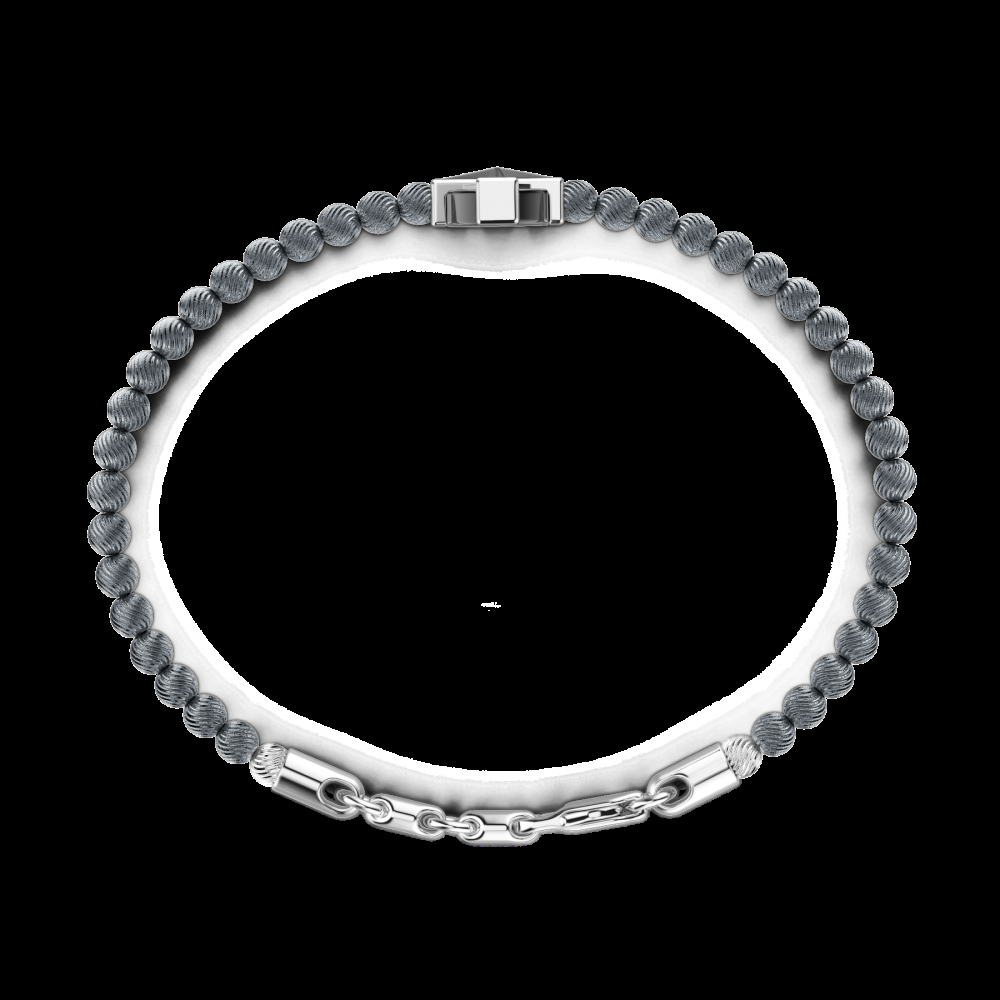 Zancan Bracciale Zancan morbido con sfere in argento e croce greca Vendita Calda