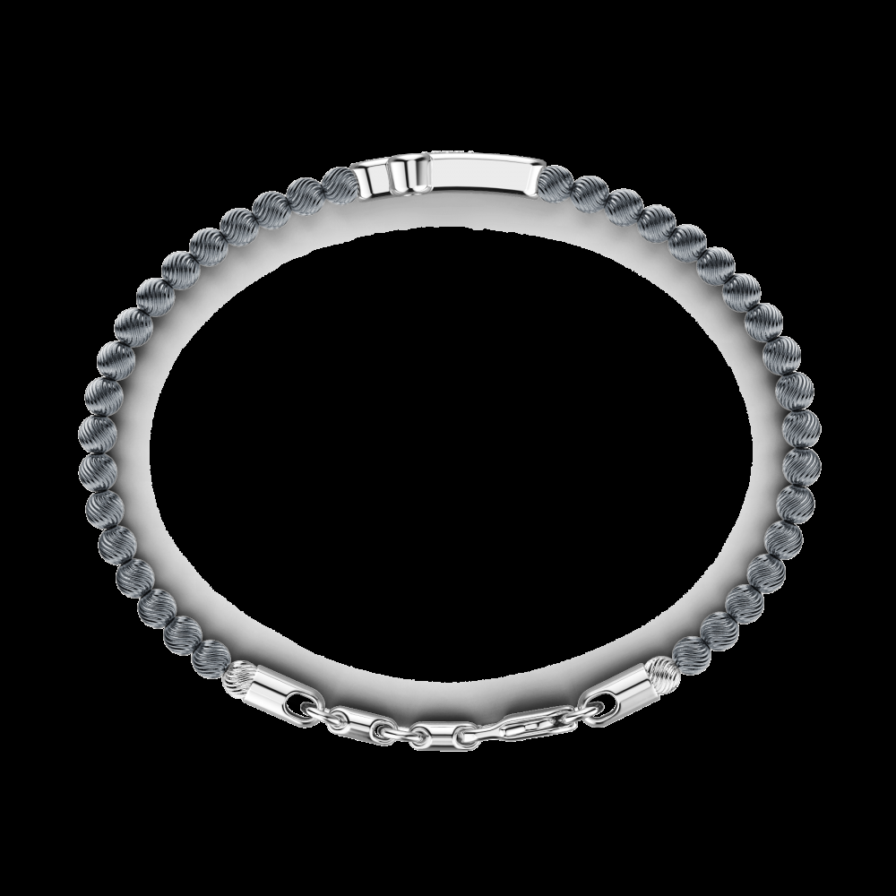 Zancan Bracciale Zancan morbido con sfere in argento e croce con pietre Saldi Di Fabbrica