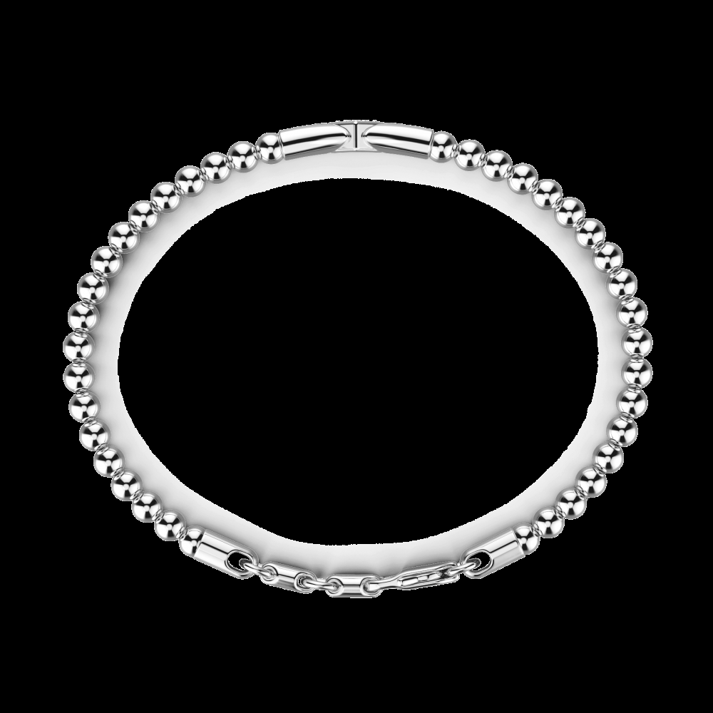Zancan Bracciale Zancan morbido con sfere in argento e targa con pietre I Più Venduti