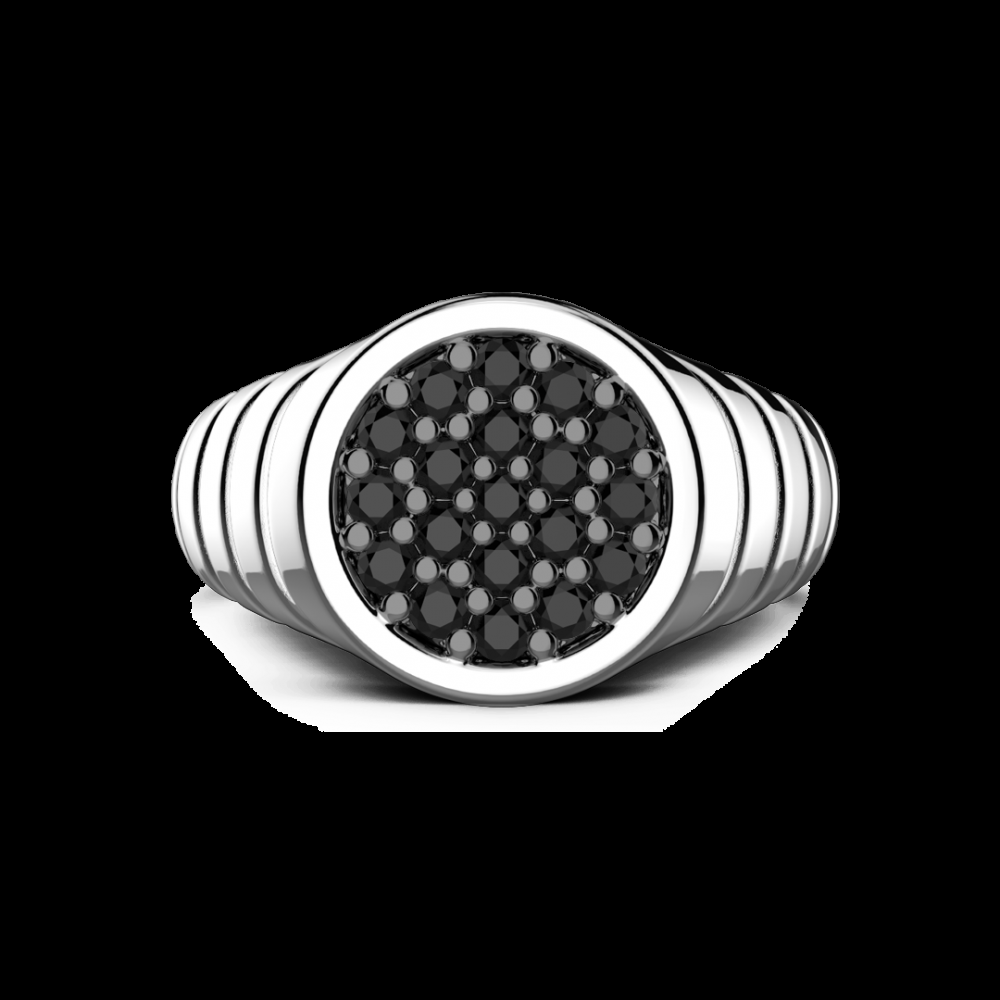 Zancan Anello Zancan in argento con pietre nere