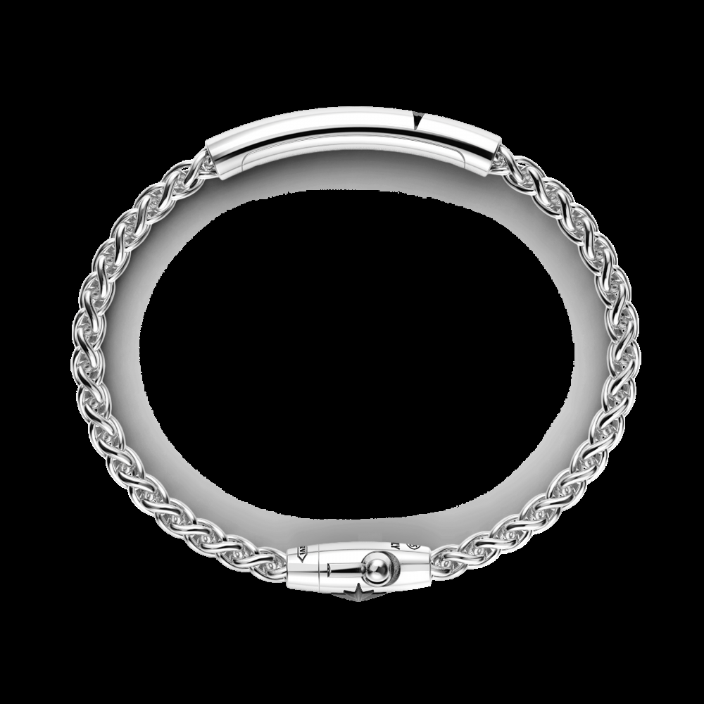 Zancan Bracciale Zancan in argento con targa e pietra nera Promozione