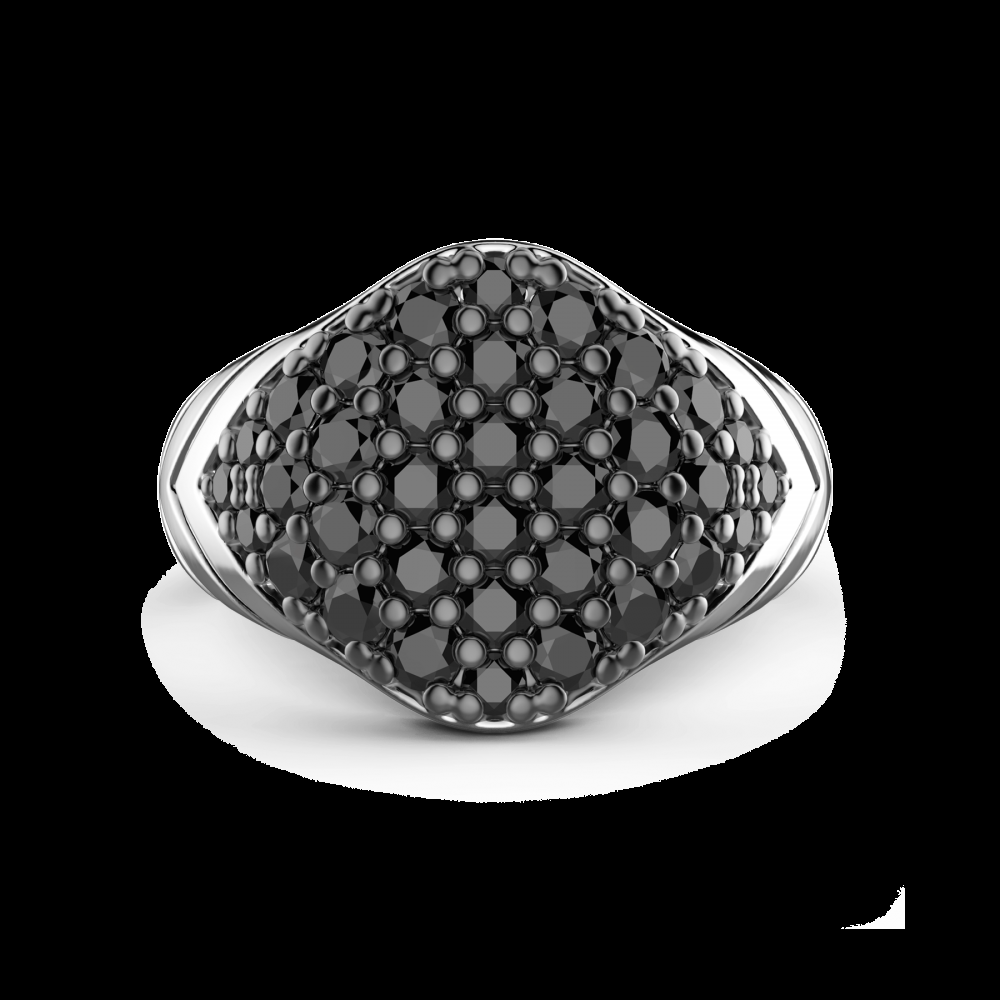 Zancan Anello Zancan in argento con pietre nere