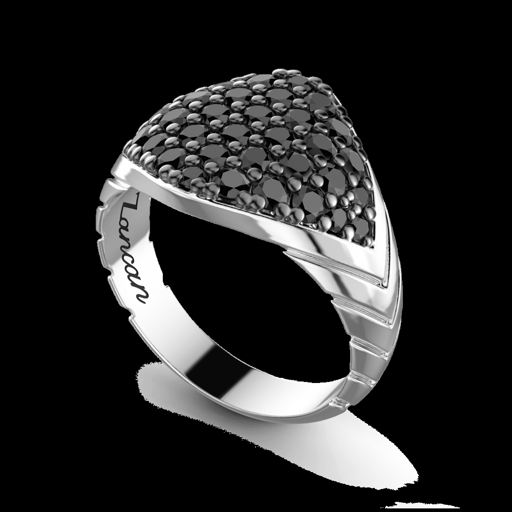 Zancan Anello Zancan in argento con pietre nere Pezzi Unici