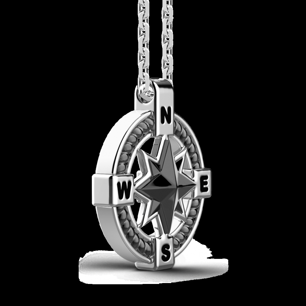 Zancan Collana Zancan in argento con pendente a rosa dei venti in ceramica Soddisfazione Garantita