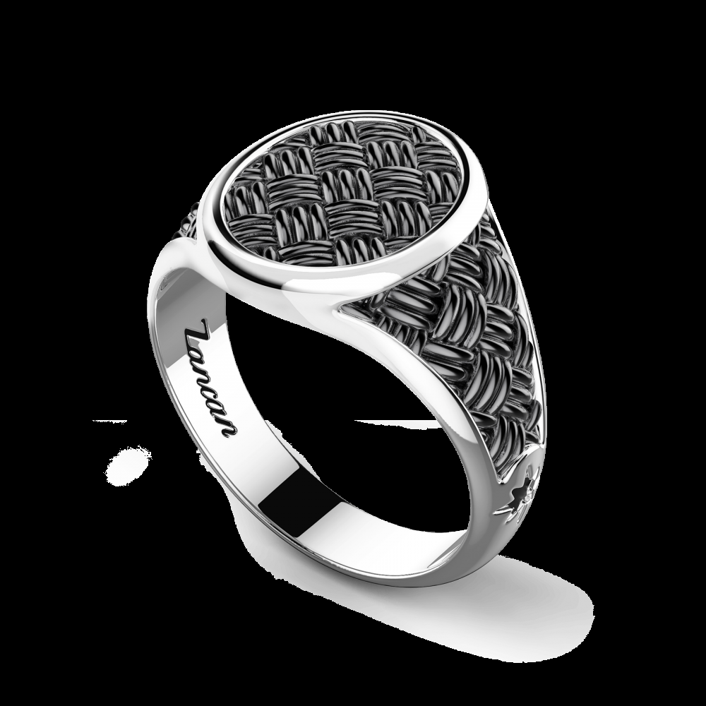 Zancan Anello chevalier Zancan in argento brunito Qualità Garantita
