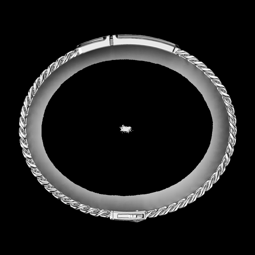 Zancan Bracciale grumetta Zancan in argento con targa e pietra nera Consegna Veloce
