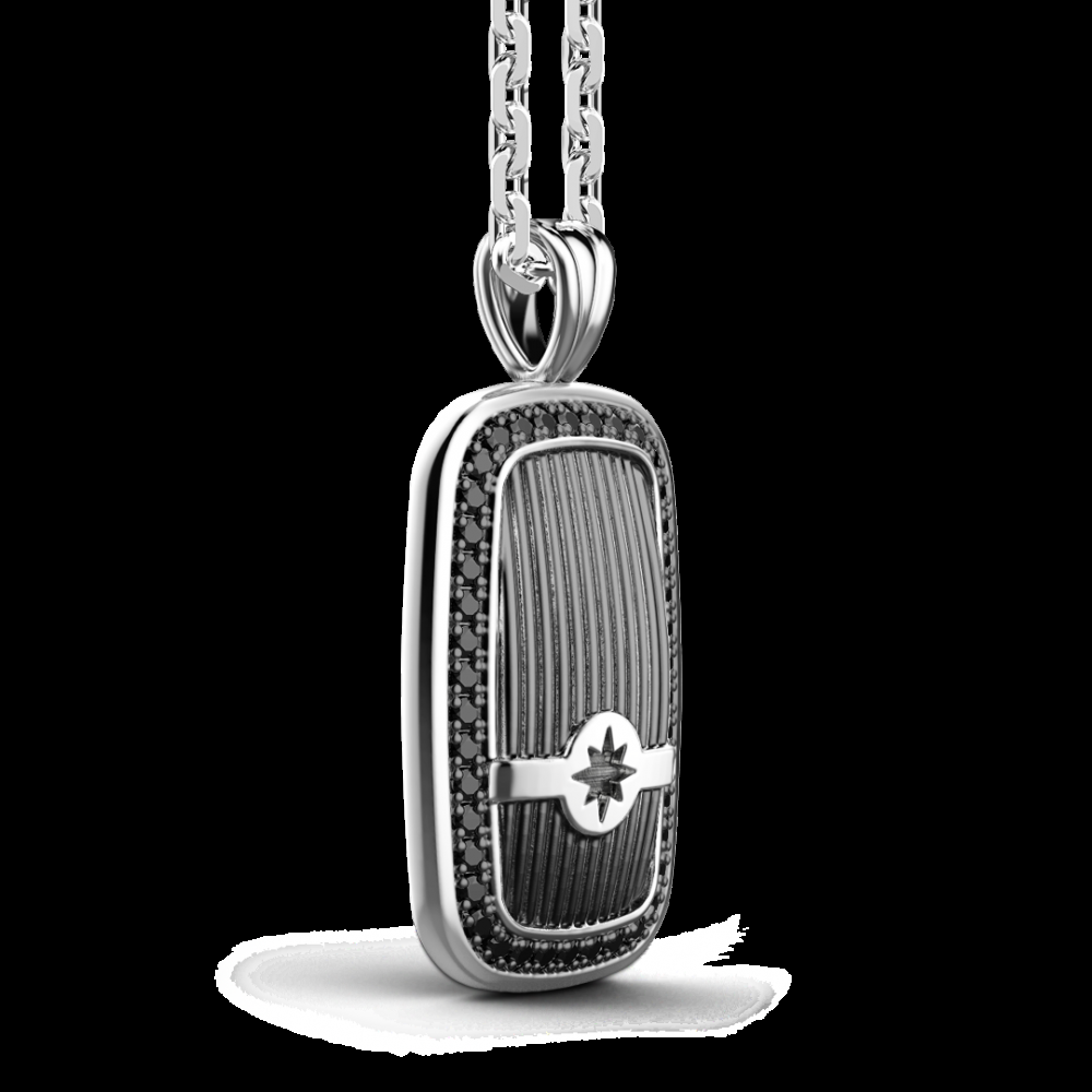 Zancan Collana Zancan in argento a targa con pietre nere Fino Al -60%