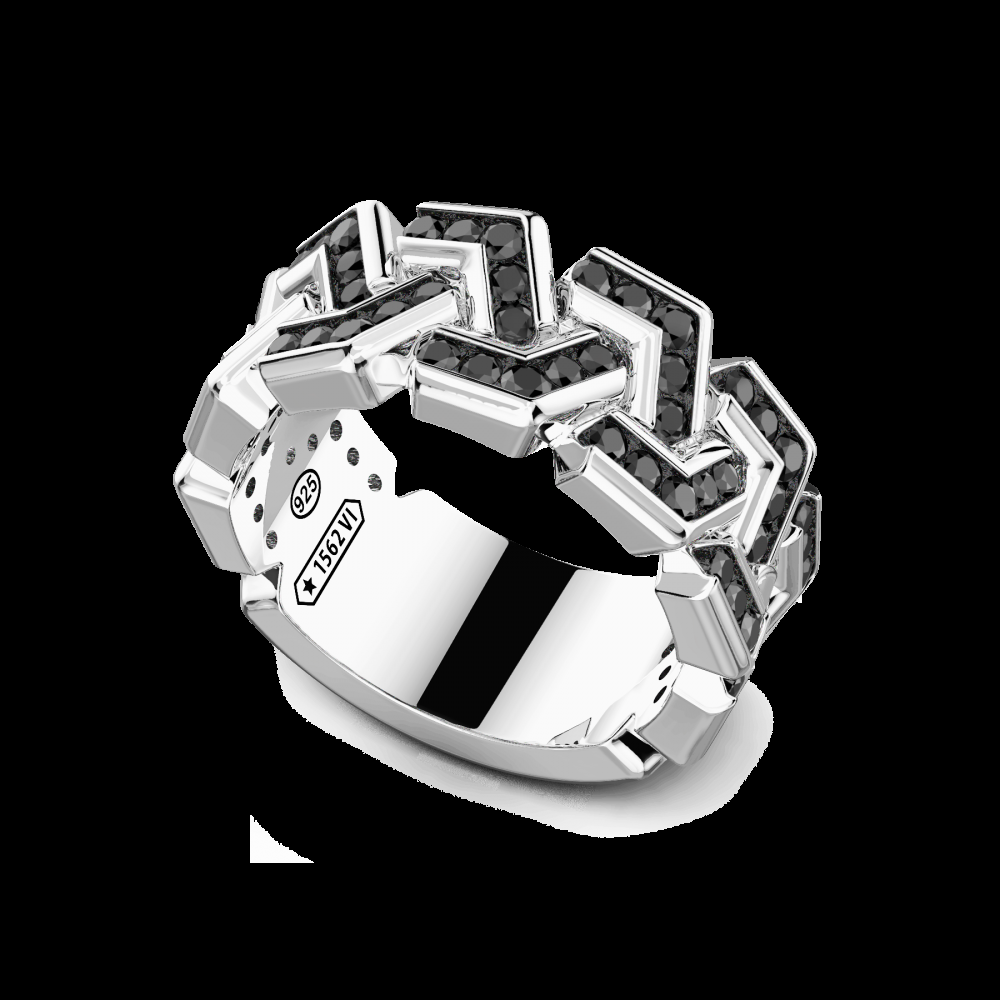 Zancan Anello a fascia Zancan in argento con pietre Online
