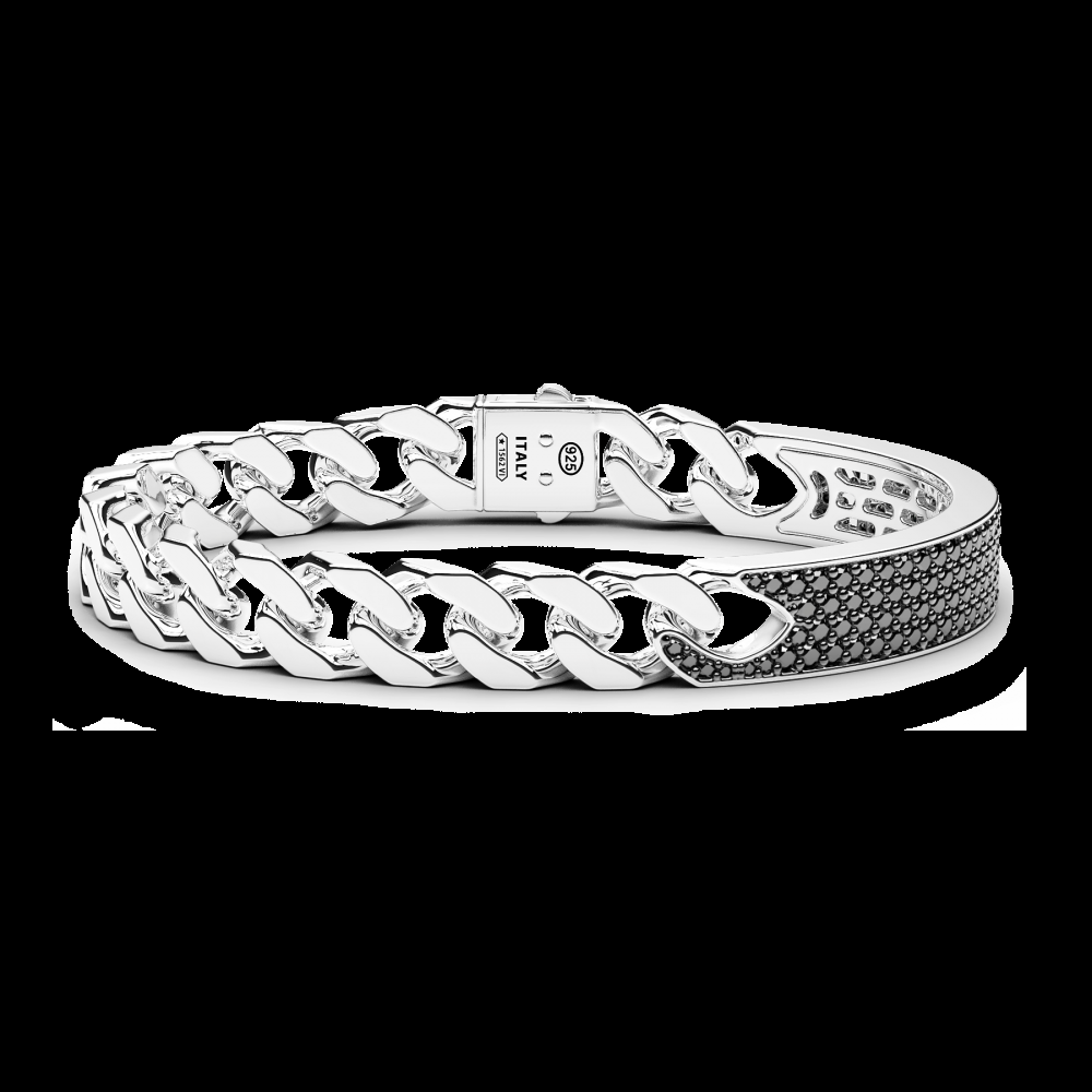 Zancan Bracciale Zancan a schiava rigida e grumette morbida in argento con pietre