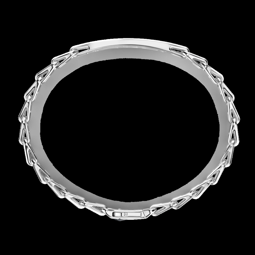 Zancan Bracciale Zancan in argento con targa e pietre nere Moda