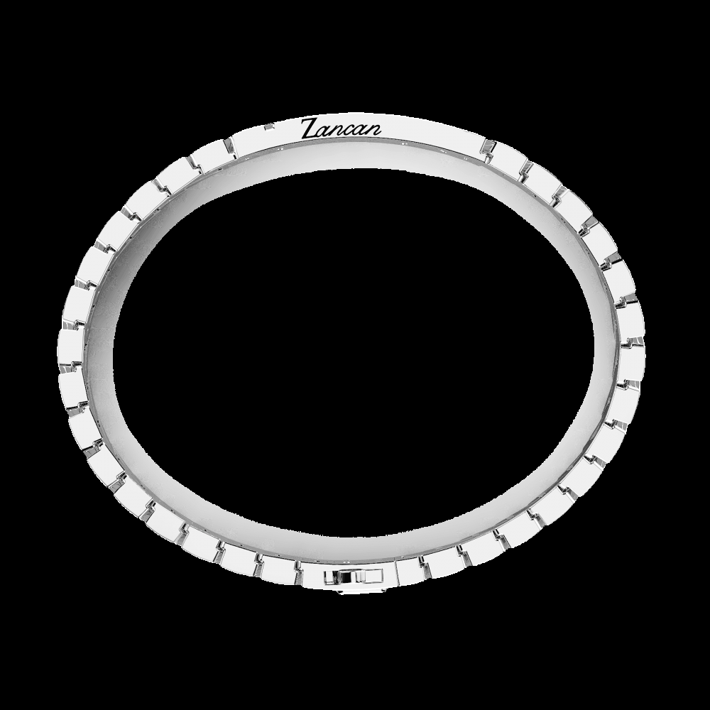 Zancan Bracciale Zancan in argento con pietre e targa centrale Italy