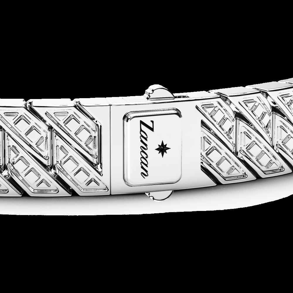 Zancan Bracciale Zancan in argento con pietre e targa centrale Italy