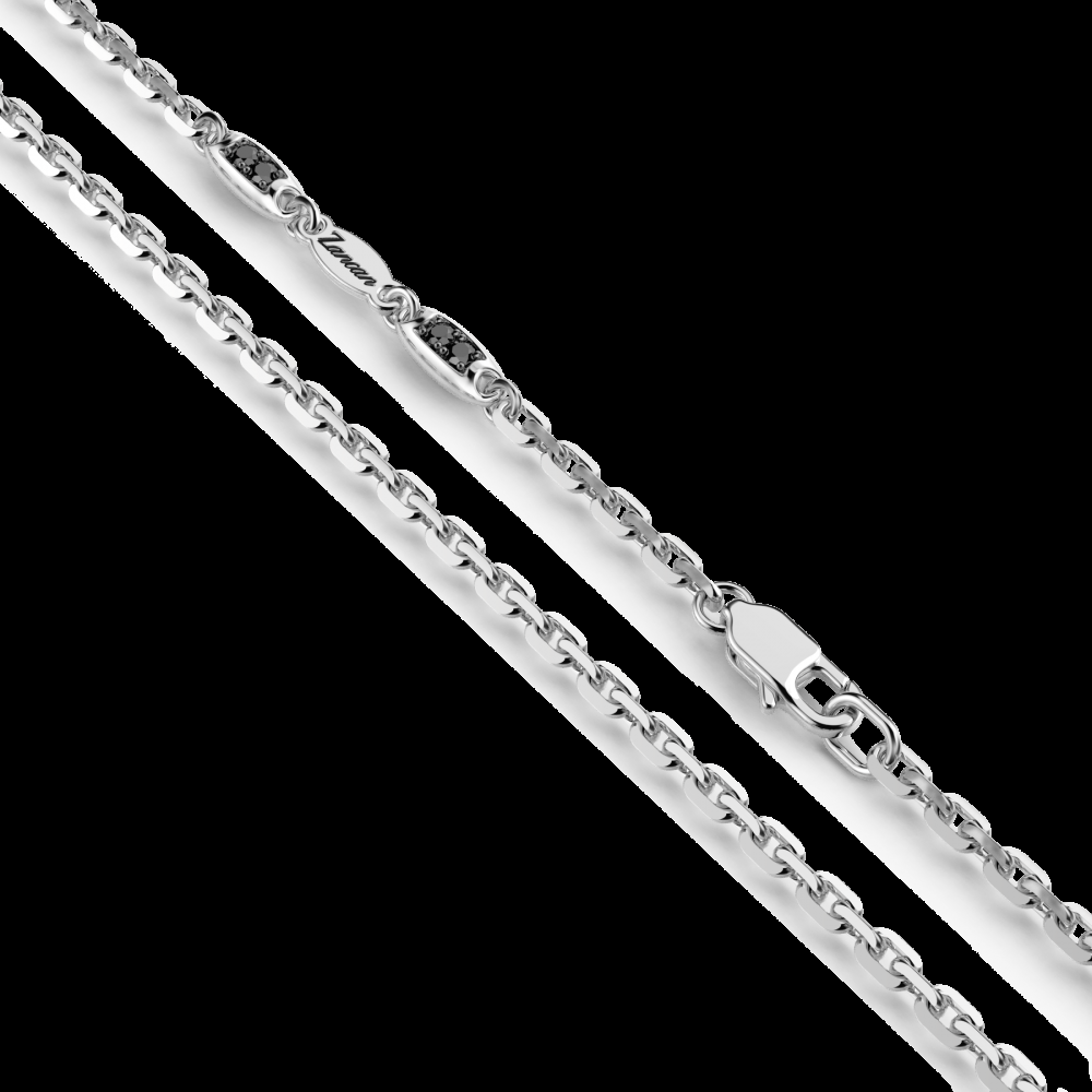 Zancan Collana Zancan in argento con pendente a croce e pietre nere Italia