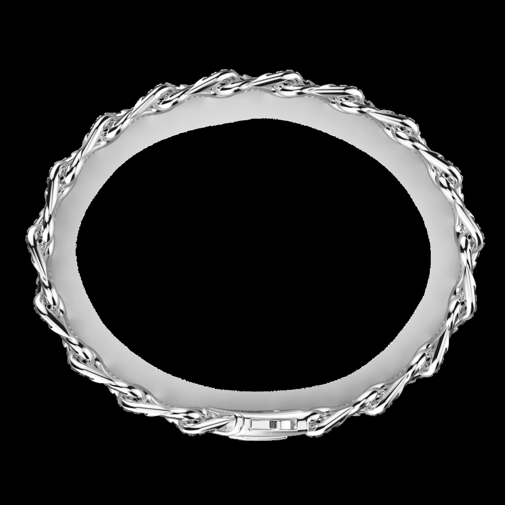 Zancan Bracciale solo maglia Zancan in argento con pietre nere Qualità
