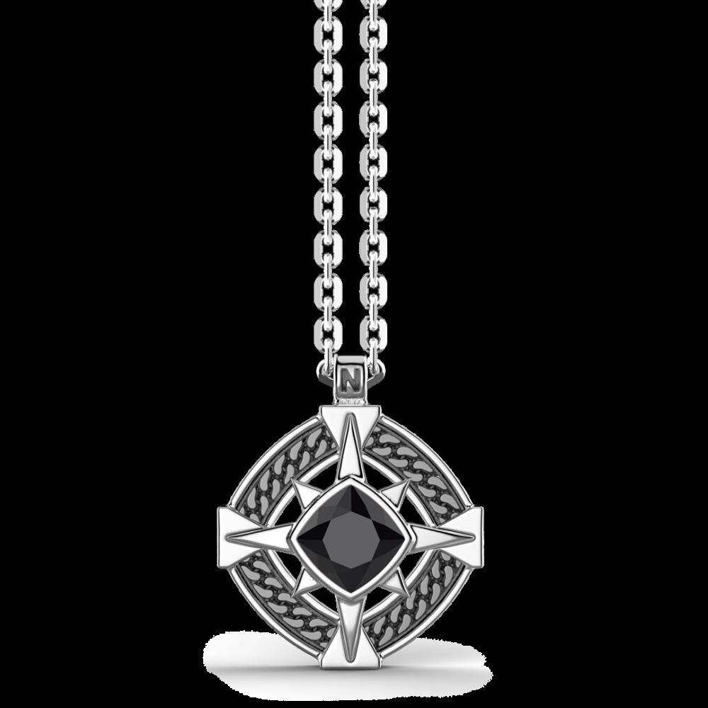 Zancan Collana in argento con onice sul pendente Spedizione Gratuita