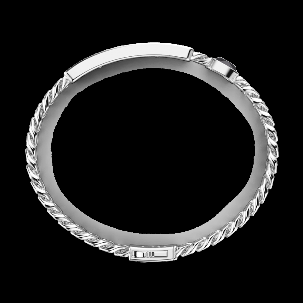 Zancan Bracciale a grumetta Zancan con targa e pietra nera Qualità Garantita