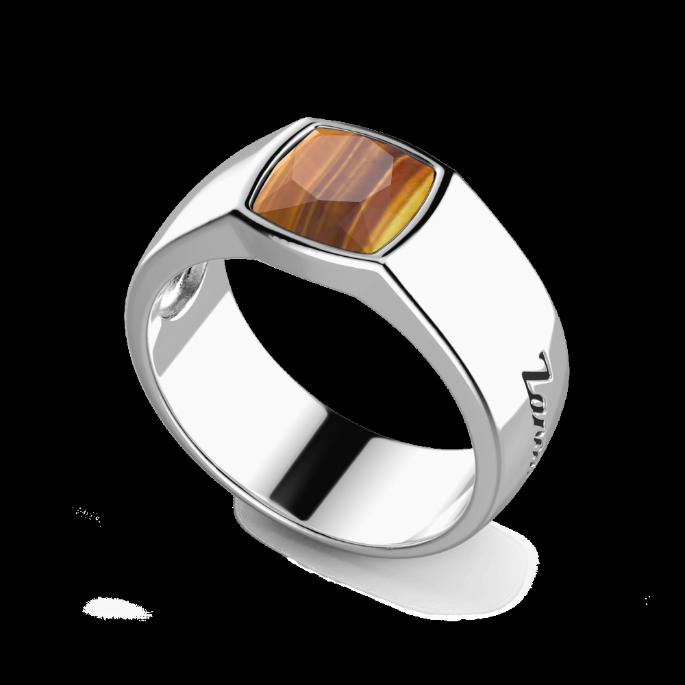 Zancan Anello in argento con pietra occhio di tigre Promozione Limitata