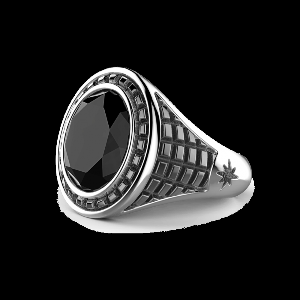 Zancan Anello Zancan in argento con pietra nera Fino Al -60%