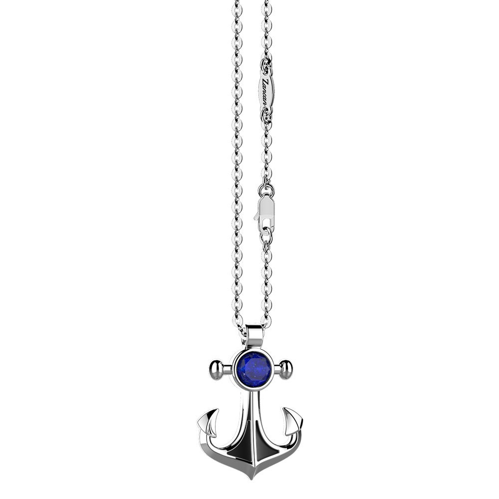 Zancan Collana con pendente ad ancora con Lapis naturale Novità
