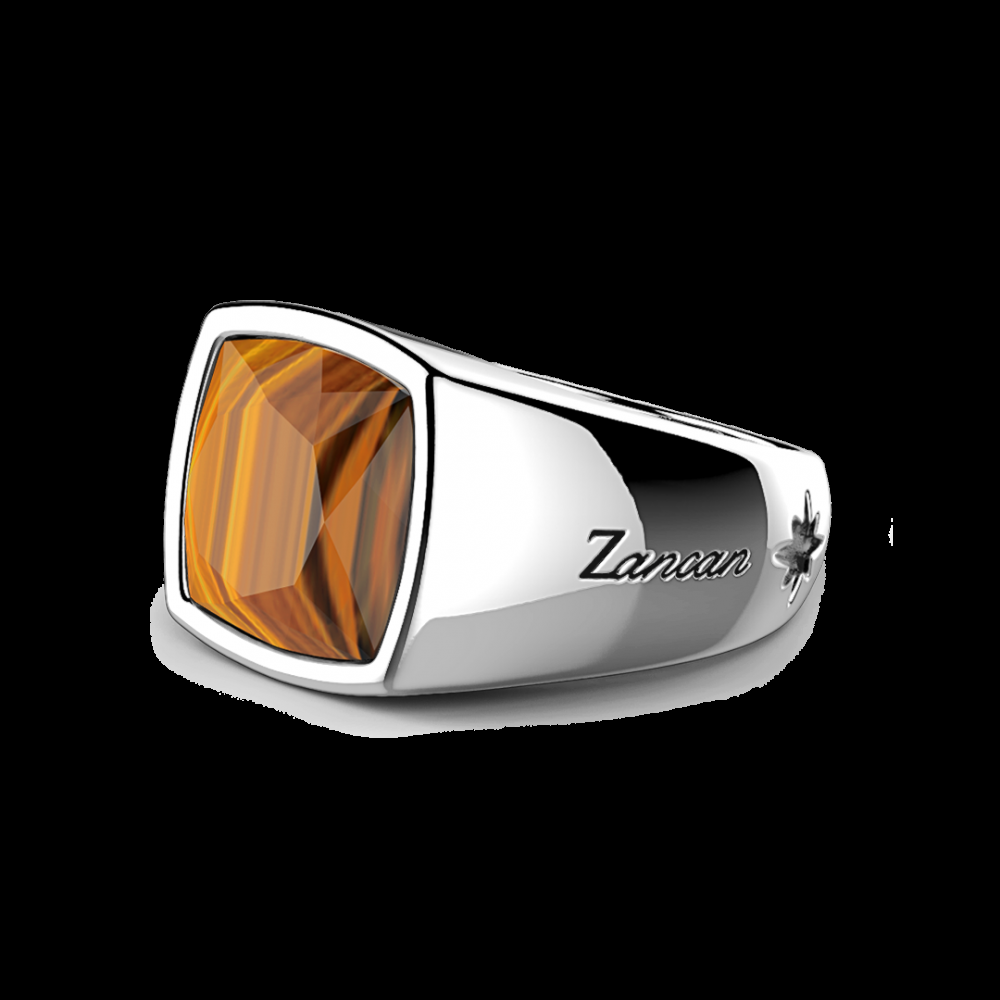Zancan Anello Zancan in argento con pietra occhio di tigre Presa