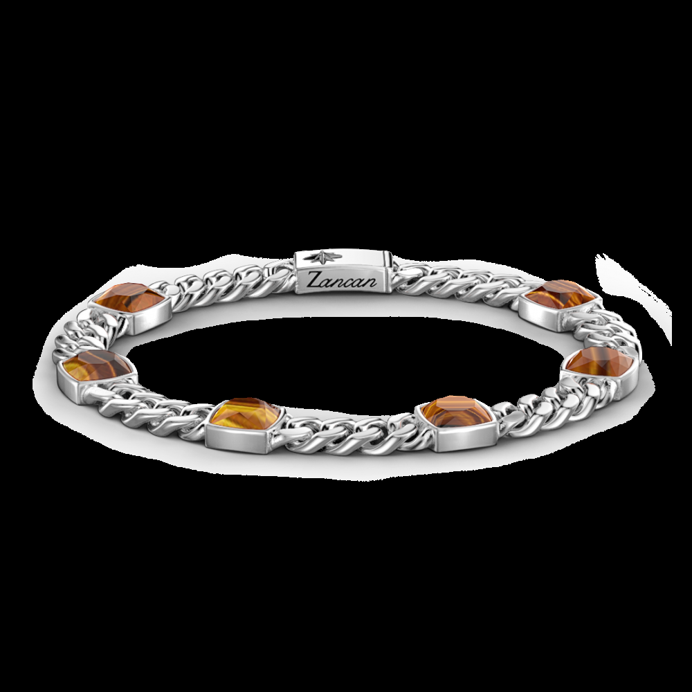 Zancan Bracciale a grumette Zancan in argento con pietre occhio di tigre Sconto