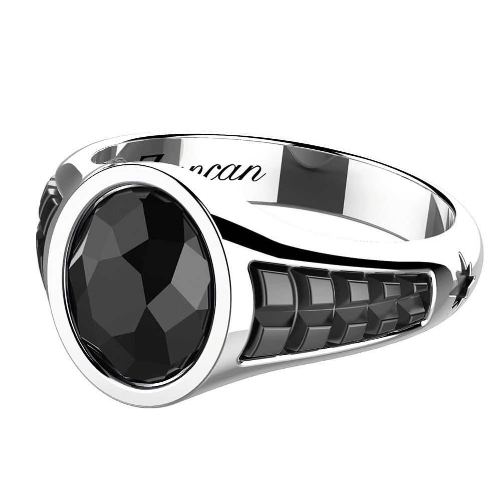 Zancan Anello chevalier Zancan in argento con pietra onice ovale Hotsell