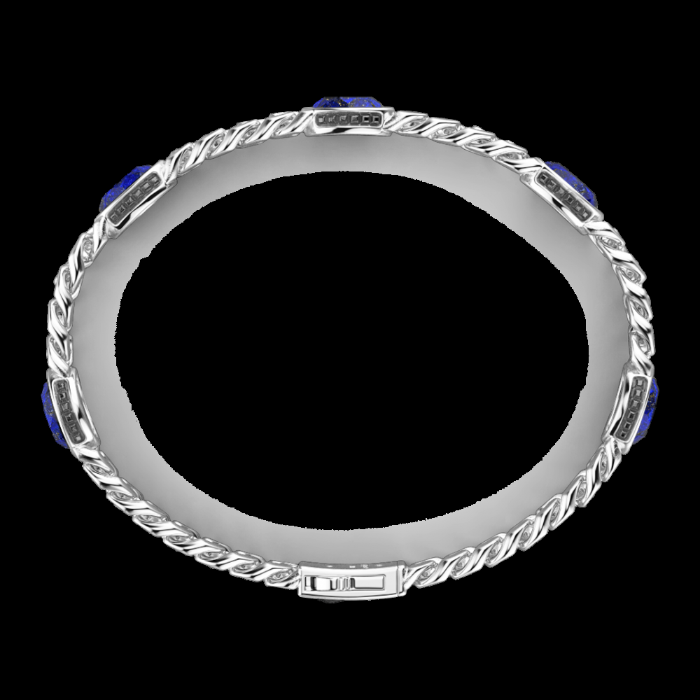 Zancan Bracciale a grumetta Zancan in argento con pietre blu Vendita Calda