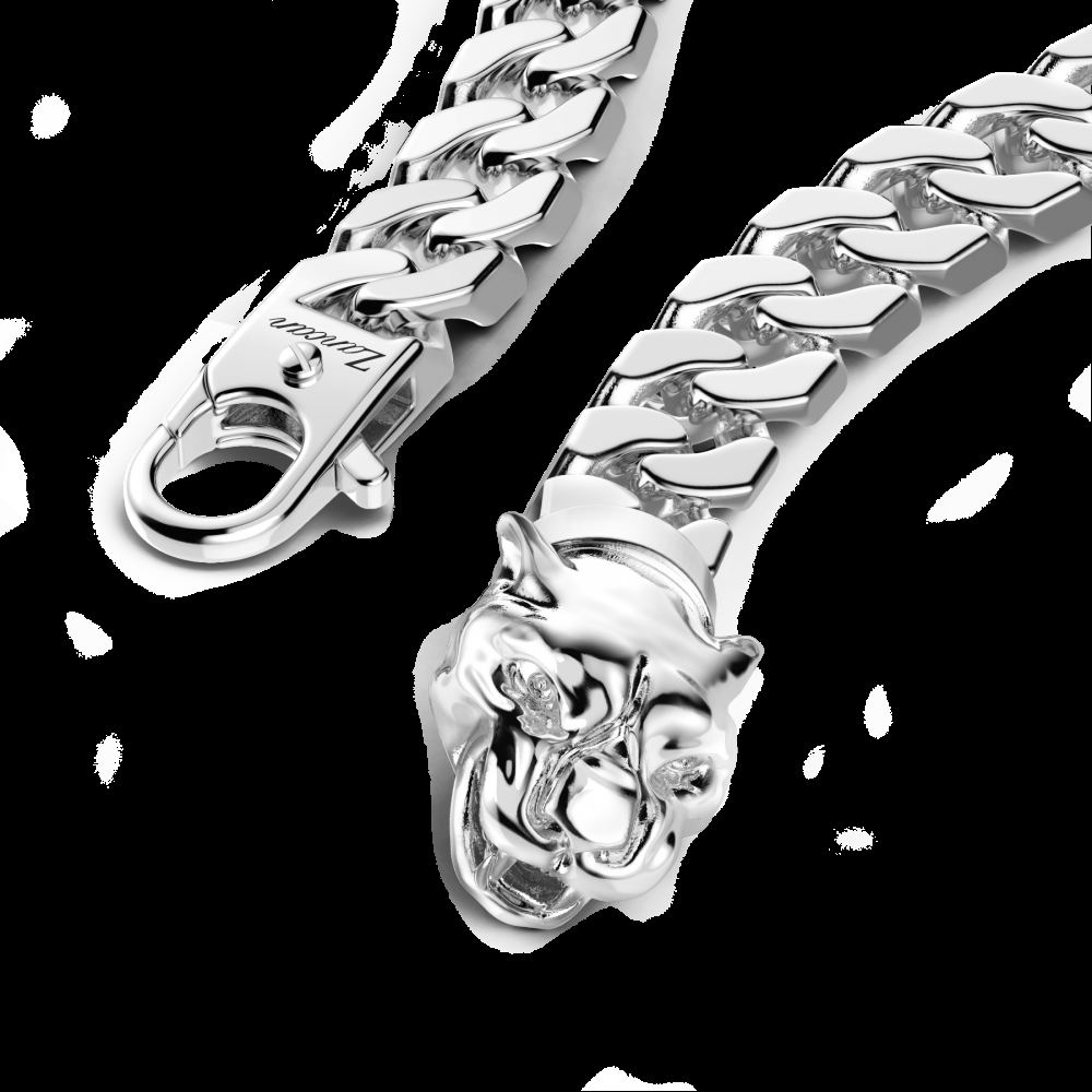 Zancan Bracciale a grumetta Zancan in argento con chiusura a testa di pantera Saldi Di Fabbrica