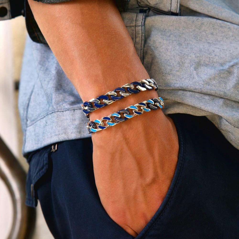 Zancan Bracciale a grumette Zanca in argento e ceramica con maglie smaltate 2025