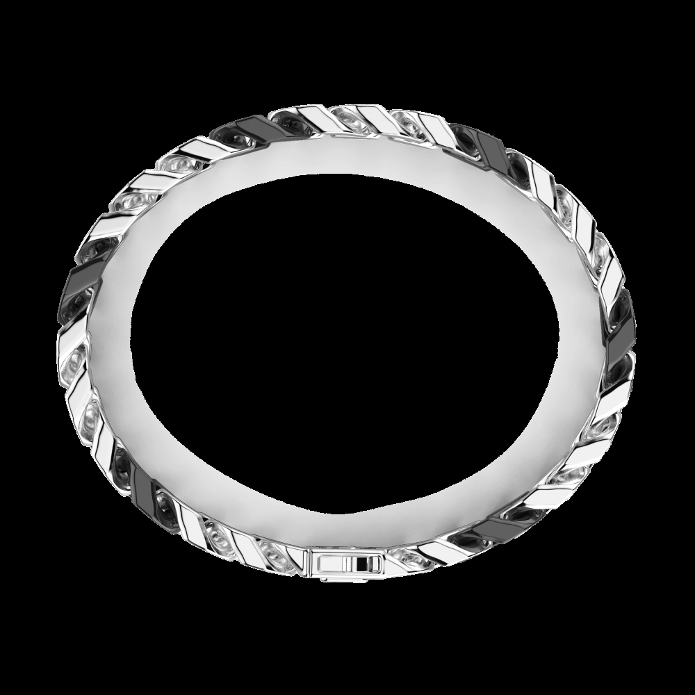 Zancan Bracciale a grumette Zanca in argento e ceramica con maglie smaltate Italy