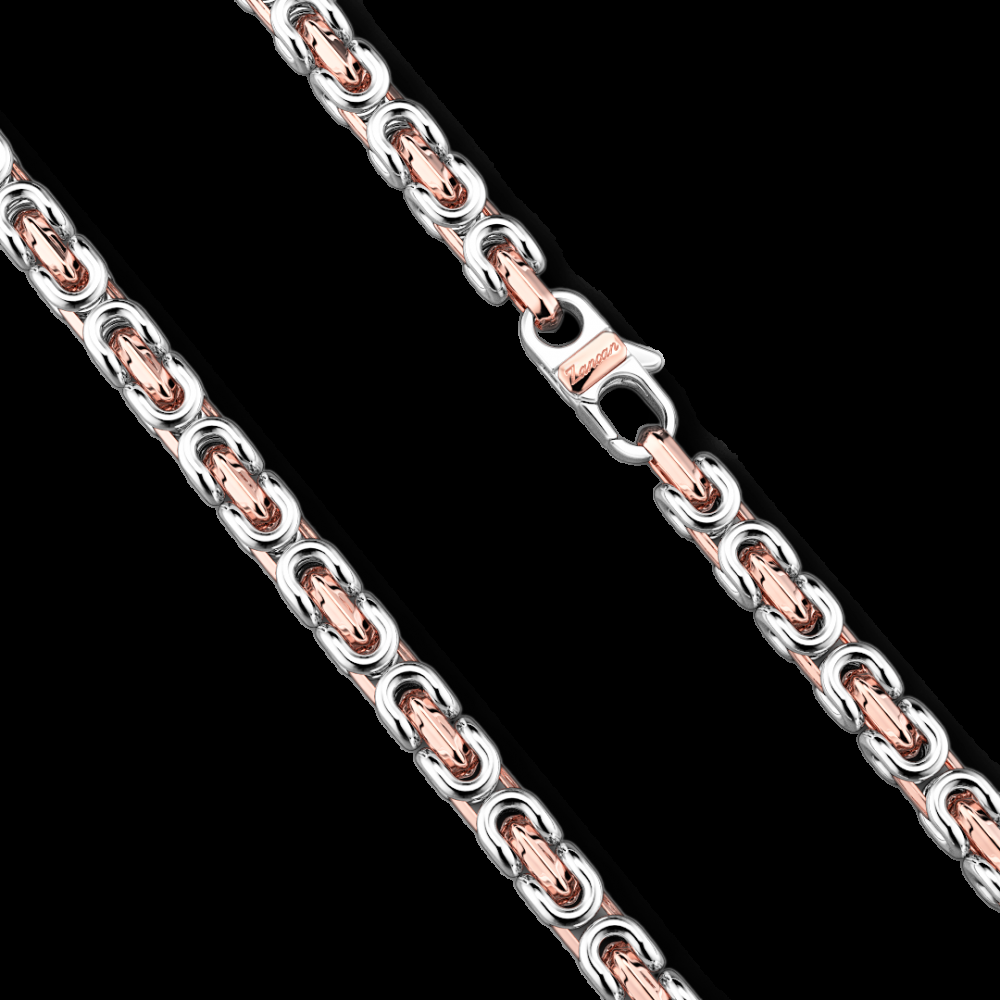 Zancan Collana da uomo Zancan a catena in argento e oro rosa Presa