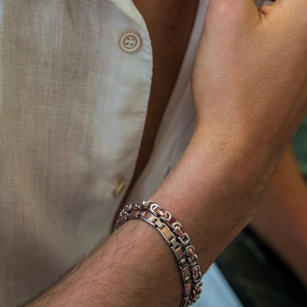Zancan Bracciale da uomo Zancan catena in argento e oro 18k Sconto