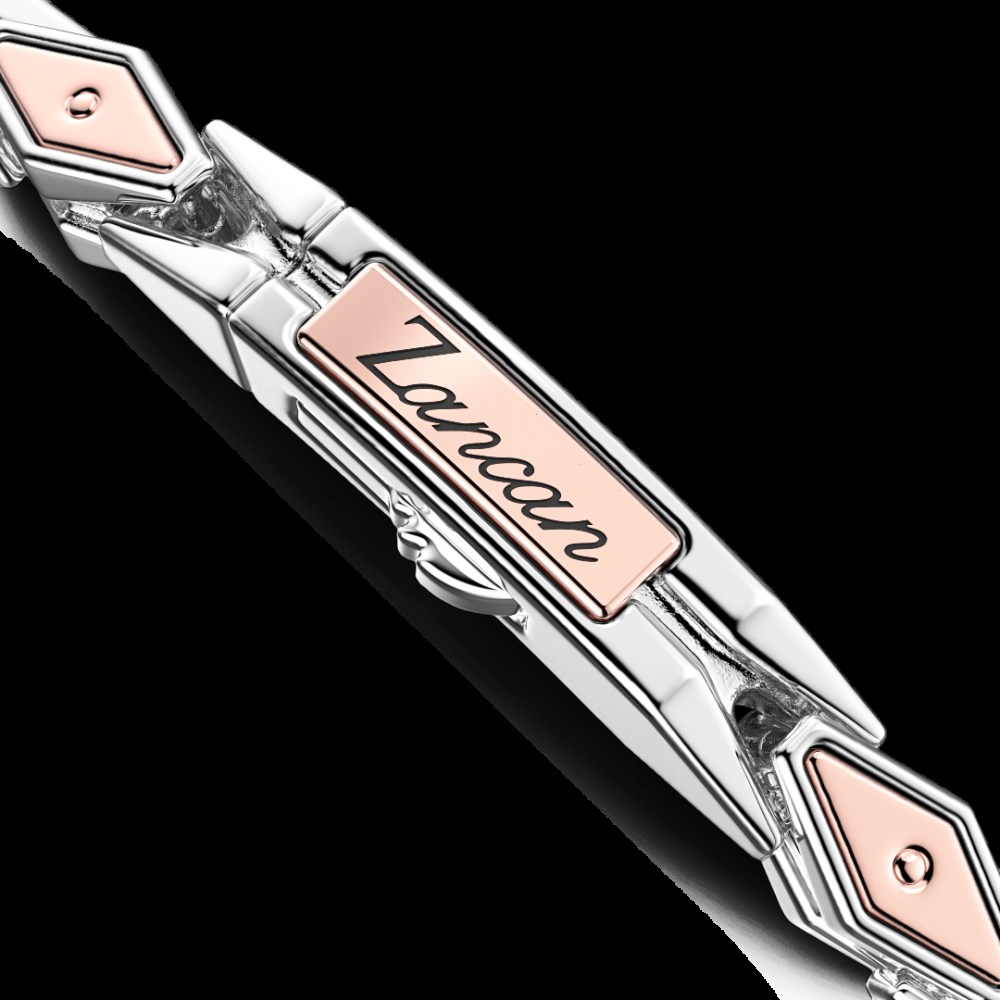 Zancan Bracciale da uomo Zancan in argento e oro rosa Saldi Di Fabbrica
