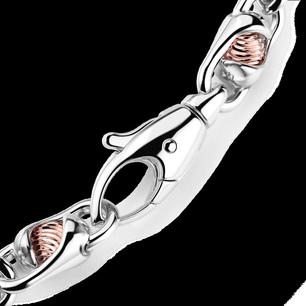 Zancan Bracciale da uomo Zancan catena in argento e oro rosa 2025