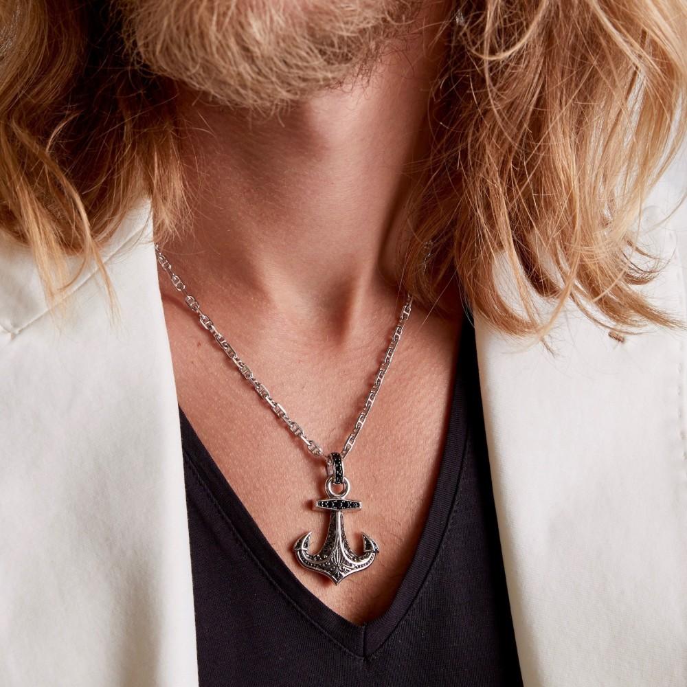 Zancan Collana Zancan in argento pendente ad acora con pietre nere Negozio online di fabbrica