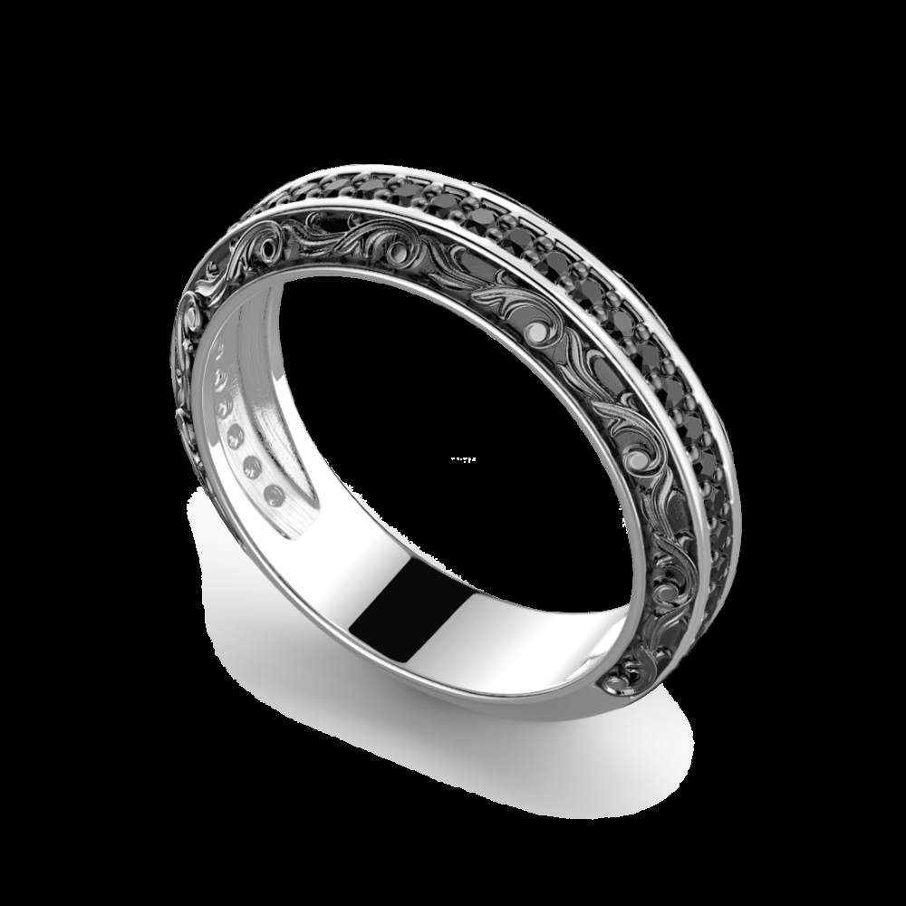 Zancan Anello Zancan in argento a fede con pietre nere Promozione