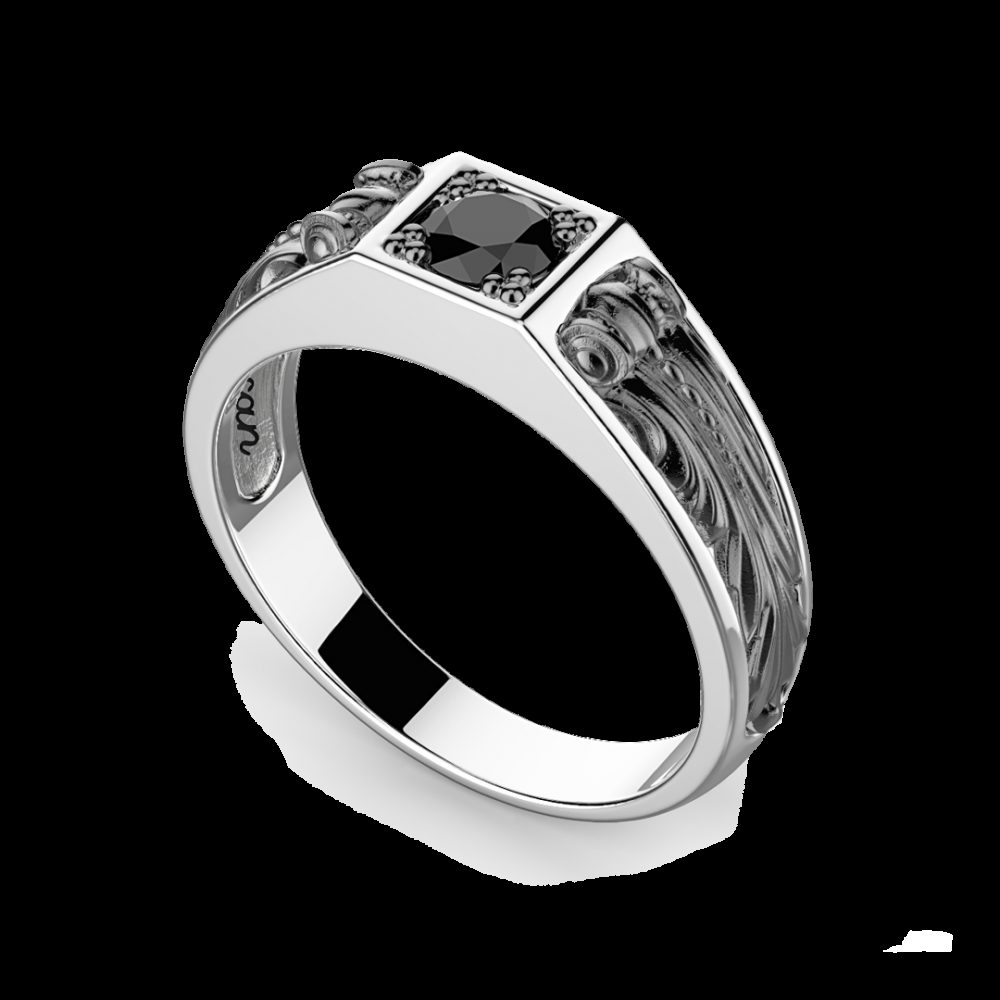 Zancan Anello Zancan in argento con pietra nera Consegna Veloce