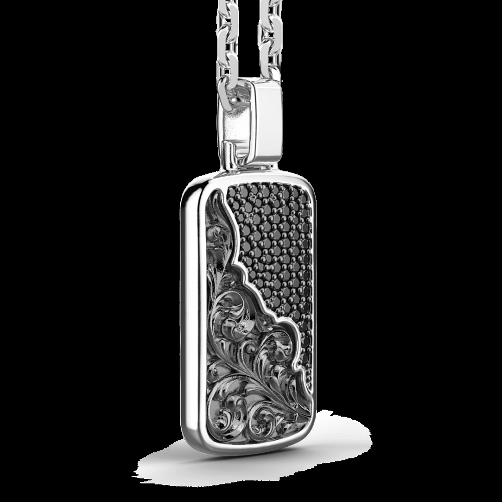 Zancan Collana Zancan in argento a targa con pietre nere Prezzo Ridotto