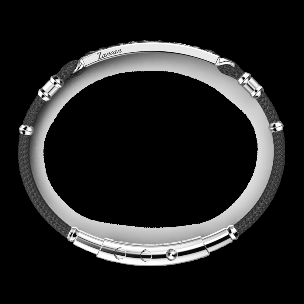 Zancan Bracciale Zancan in argento kevlar e pietre nere Convenienza