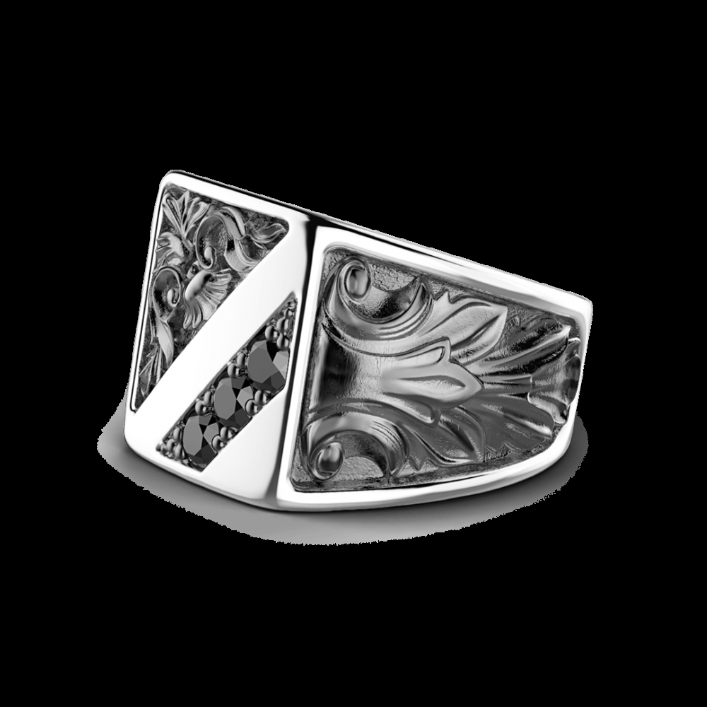 Zancan Anello Zancan in argento con pietre nere Offerta
