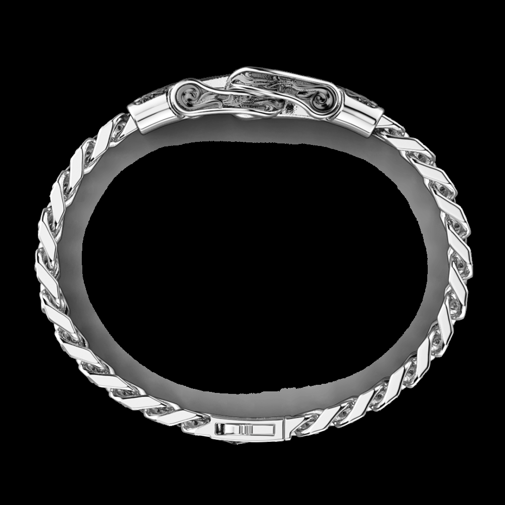 Zancan Bracciale Zancan in argento a grumetta con fibia e pietre nere Outlet