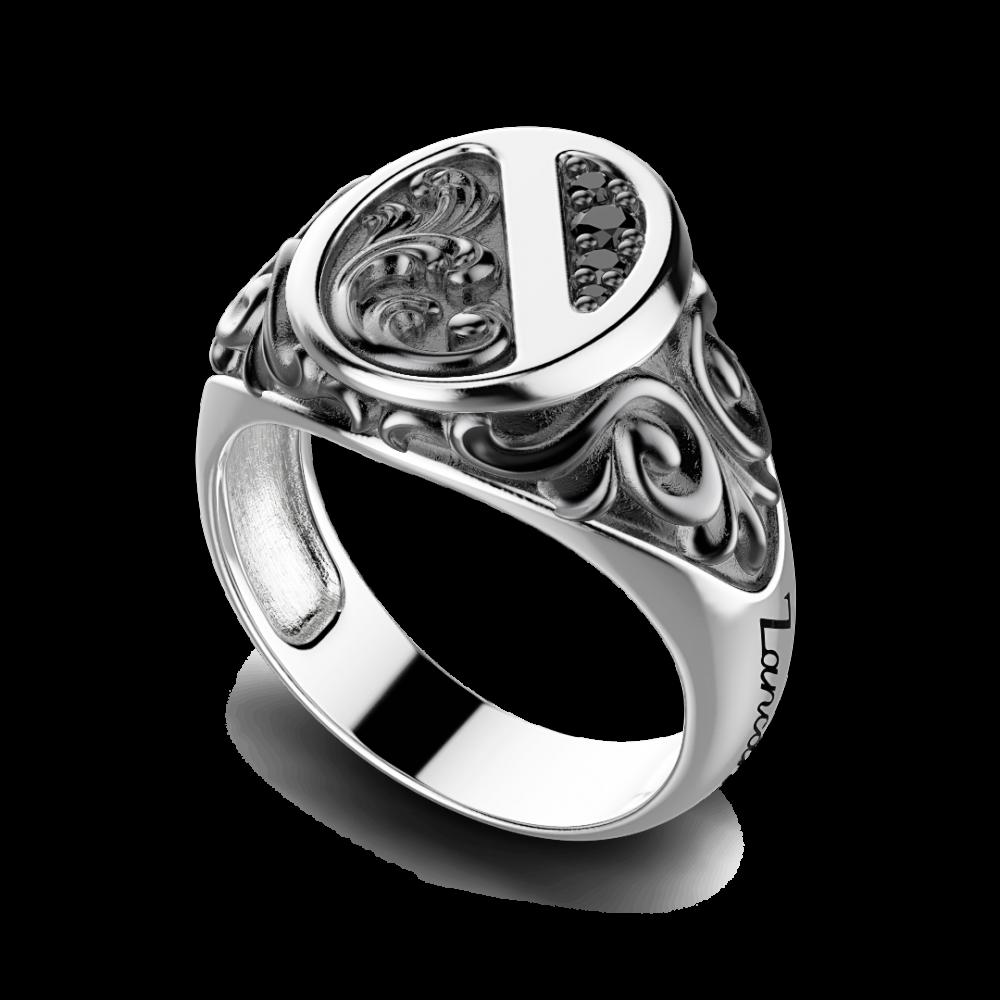 Zancan Anello Zancan in argento con pietre nere In Vendita
