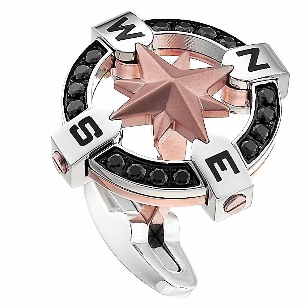 Zancan Gemelli Zancan in acciaio nero con rosa dei venti Offerta settimanale