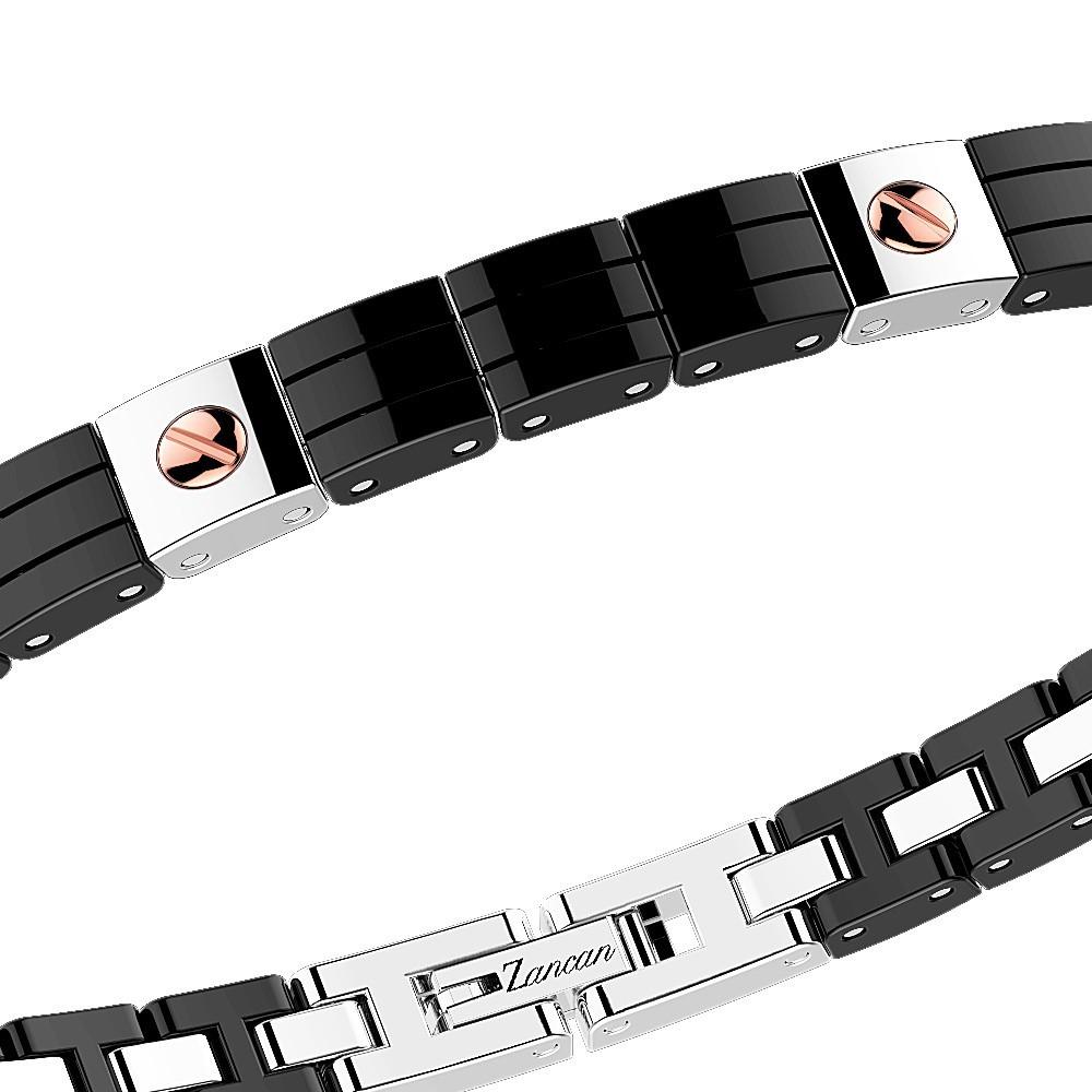 Zancan Bracciale Zancan in acciaio e ceramica nera Promozione