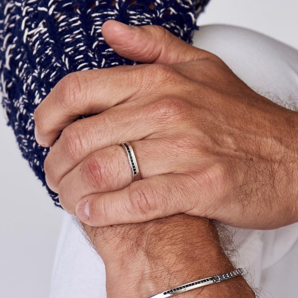 Zancan Anello Zancan in argento con pietre nere Promozione Limitata