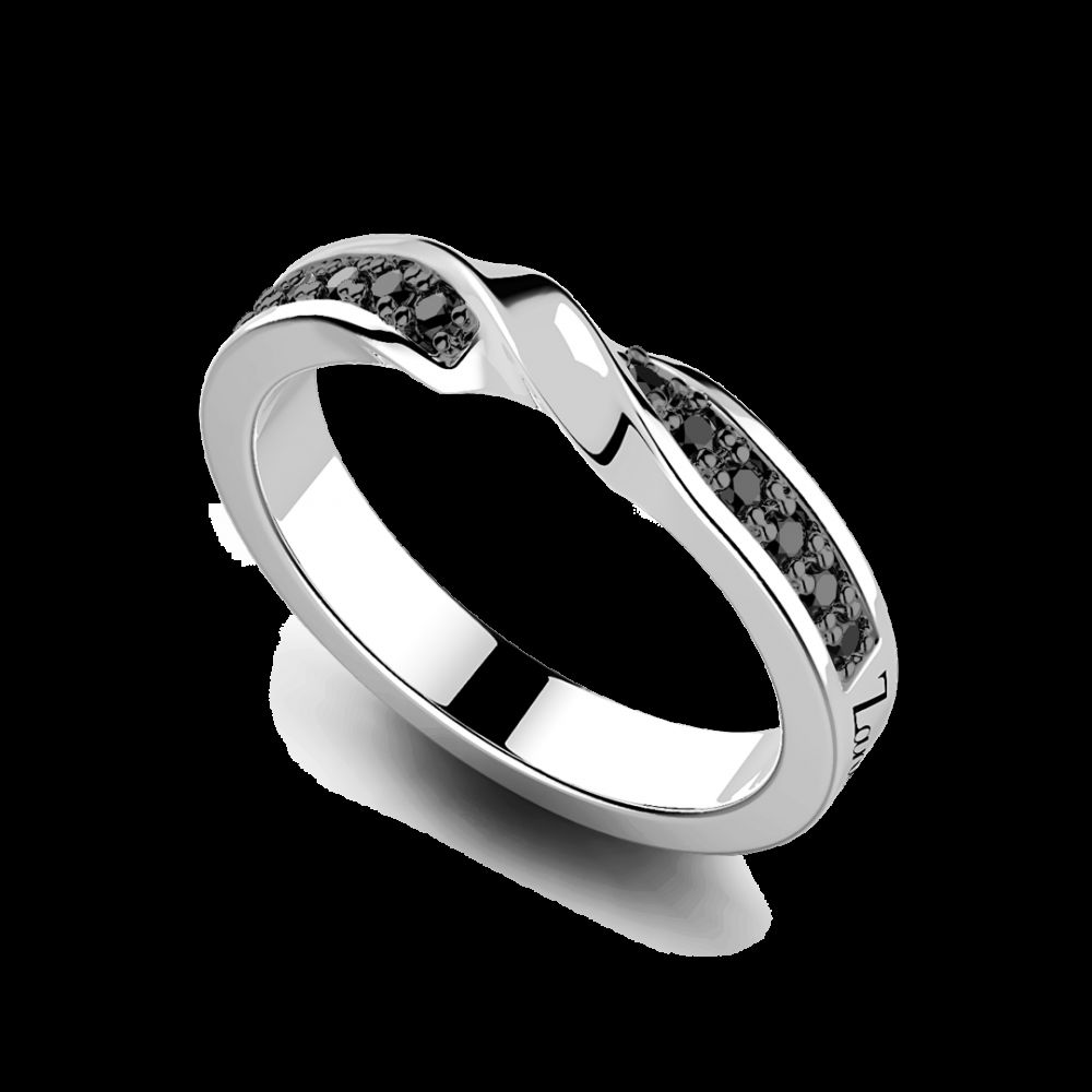 Zancan Anello Zancan in argento a fede con pietre nere Prezzo Ridotto